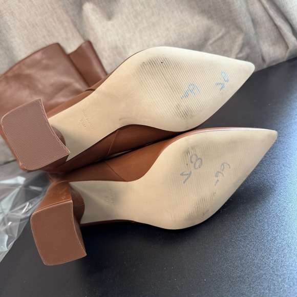 Steve Madden Handles Boots Women's 8-1/2 Brown Leather Heels Knee-High Luxury - Picture 10 of 14